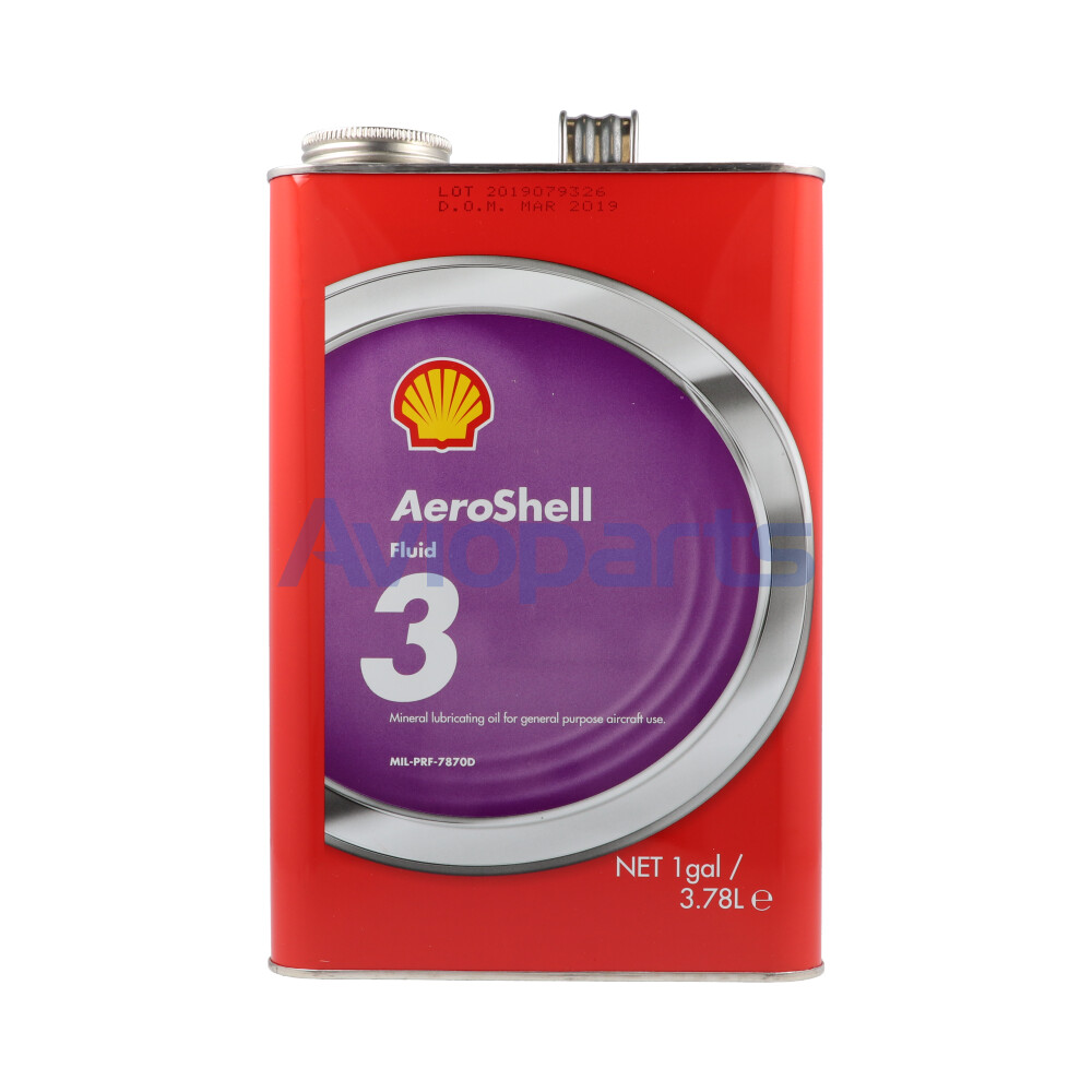AEROSHELL FLUID 3, GENERAL PURPOSE MINERAL LUBRICATING OIL, CAN 1 GAL //MIL-PRF-7870D/O-142/DEF STAN91-47